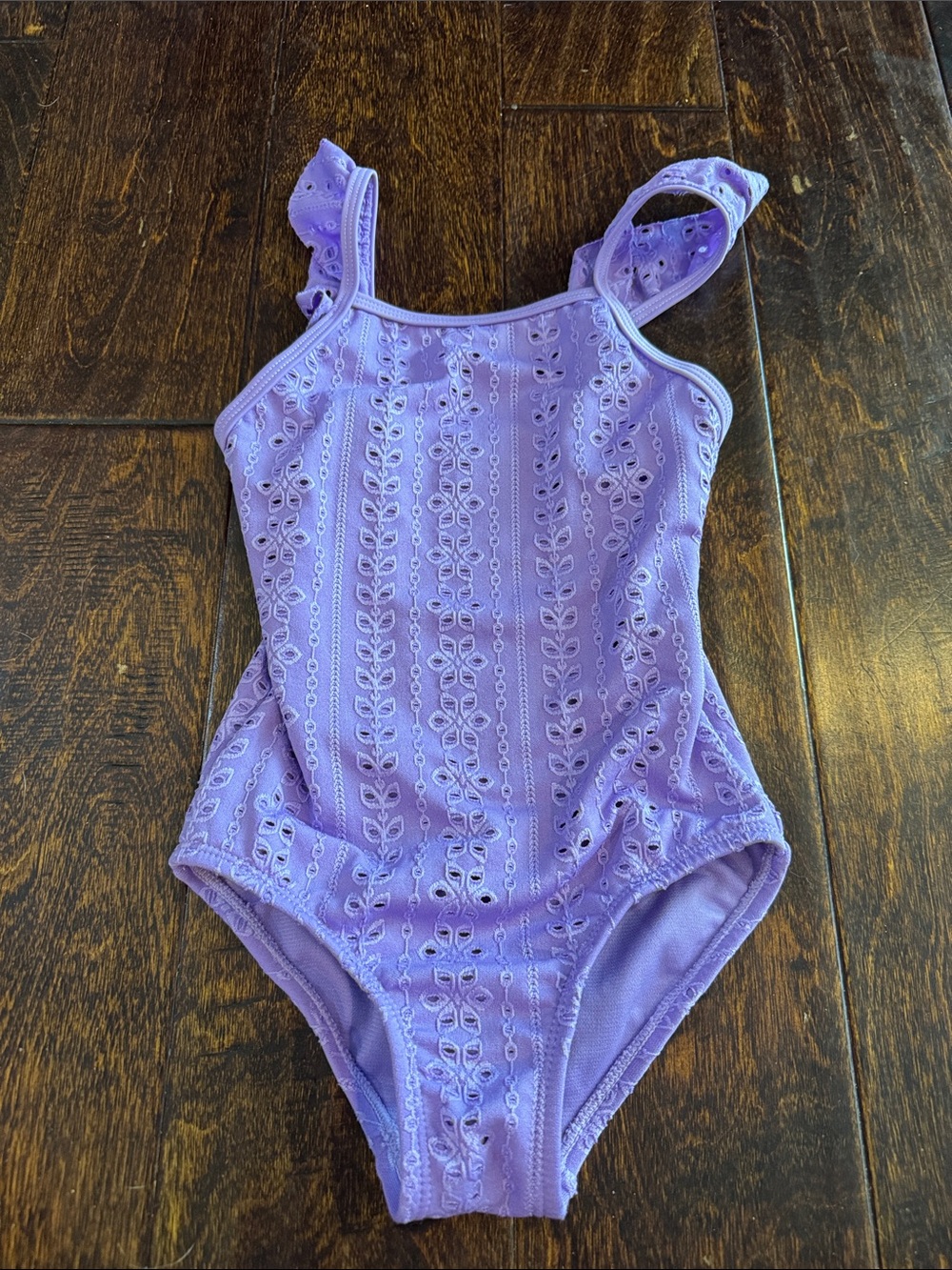 wonder nation Lavender Eyelet One-Piece Swimsuit